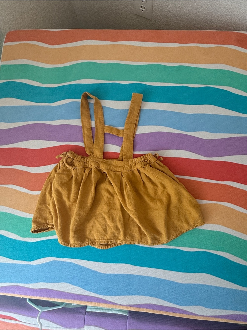 Zara Mustard Yellow Girls' Suspender Skirt - Kids Bottoms